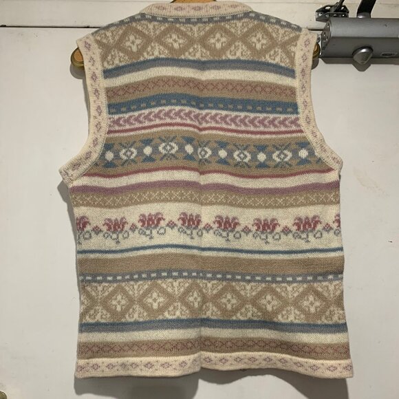 VINTAGE RUNAWAY BAY KNIT WOOL PATTERN VESTS SIZE L - Picture 4 of 8